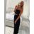 Nohavice dlhé letné dámske (S/M/L/XL ONE SIZE) TALIANSKA MODA IM424182/DU L/XL čierna