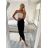 Nohavice dlhé letné dámske (S/M/L/XL ONE SIZE) TALIANSKA MODA IM424182/DU L/XL čierna