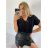 Tunika oversize krátký rukáv dámská  (L/XL/2XL ONE SIZE) ITALSKÁ MÓDA IMD22346