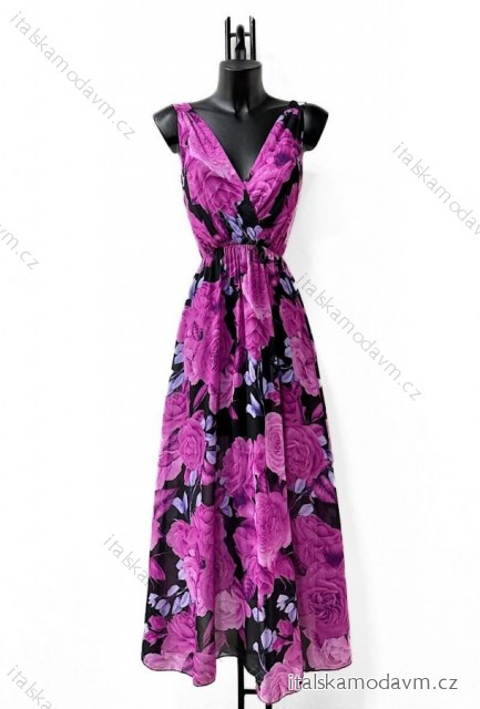 Šaty dlouhé elegantní bez rukávu dámské (S/M ONE SIZE) ITALSKÁ MÓDA IMPES24KRISTY fialová S / M