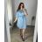Košeľové šaty krátky rukáv dámska (52/54 ONE SIZE) TALIANSKA MODA IMSM24DENIM