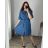 Košeľové šaty krátky rukáv dámska (52/54 ONE SIZE) TALIANSKA MODA IMSM24DENIM