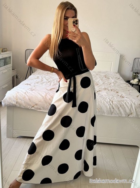 Šaty dlouhé letní bez rukávu dámské (S/M ONE SIZE) ITALSKÁ MÓDA IMM23M3667/DUR