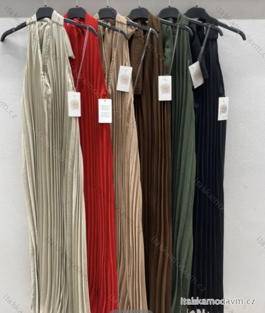 Šaty letní skládané bez rukávu dámské (S/M ONE SIZE) ITALSKÁ MÓDA IMPDY246373