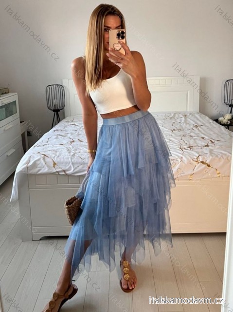 Sukně tylová dlouhá dámská (S/M ONE SIZE) ITALSKÁ MÓDA IMWAA234212/DU -   modrá -   S / M