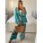 Souprava kalhoty a tunika dlouhý rukáv dámská (S/M/L ONE SIZE) ITALSKÁ MÓDA IMWBS24271/DU -   ružová -   M / L