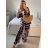 Souprava kalhoty a tunika dlouhý rukáv dámská (S/M/L ONE SIZE) ITALSKÁ MÓDA IMWBS24271/DU -   ružová -   M / L