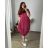 Šaty oválne letné voľnočasové oversize krátky rukáv dámske MONZA (XL/2XL/3XL ONE SIZE) TALIANSKA MÓDA IM422510/DU0 vínová třešeň 2XL/3XLR