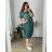 Šaty oválne letné voľnočasové oversize krátky rukáv dámske (XL/2XL/3XL ONE SIZE) TALIANSKA MÓDA IM422510/DUR smaragdová