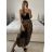 Nohavice harémky letné dlhé dámske (S/M ONE SIZE) TALIANSKA MÓDA IMM239535UNVZ-2/DU S / M hnedá
