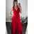Šaty na ramínka elegantní dámské (S/M ONE SIZE) ITALSKÁ MÓDA IMWAA24002/DUR -   červená -   S/M