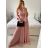 Šaty dlouhé elegantní společenské bez rukávu dámské (S/M ONE SIZE) ITALSKÁ MÓDA IMPBB2480872bl