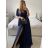 Šaty dlouhé elegantní společenské bez rukávu dámské (S/M ONE SIZE) ITALSKÁ MÓDA IMPBB2480872bl