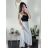 Kalhoty letní háremky dlouhé dámské (S/M/L ONE SIZE) ITALSKÁ MÓDA IMD24199/DUR azurová S/M