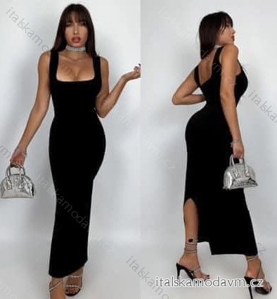 Šaty letné bez rukávu dámske (S/M ONE SIZE) TALIANSKA MÓDA IMM24M27220/DUR -   čierna
 -   S / M