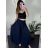 Nohavice harémky letné dlhé dámske (S/M/L ONE SIZE) TALIANSKA MÓDA IM424402 modrá královská S / M