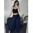 Nohavice harémky letné dlhé dámske (S/M/L ONE SIZE) TALIANSKA MÓDA IM424402 modrá královská S / M