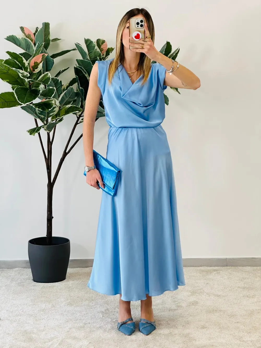 Souprava elegantní tričko krátký rukáv a sukně dlouhá dámská (S/M ONE SIZE) ITALSKÁ MÓDA IMPBB243N35101