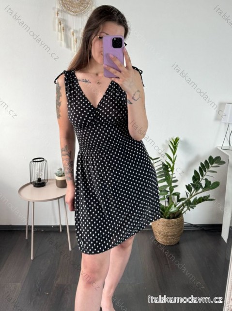 Šaty letné icecool bez rukávov dámske (M/L, XL/2XL) AINUOSI TALIANSKA MODA IMB23XJ-1110 XL/2XL Čierna