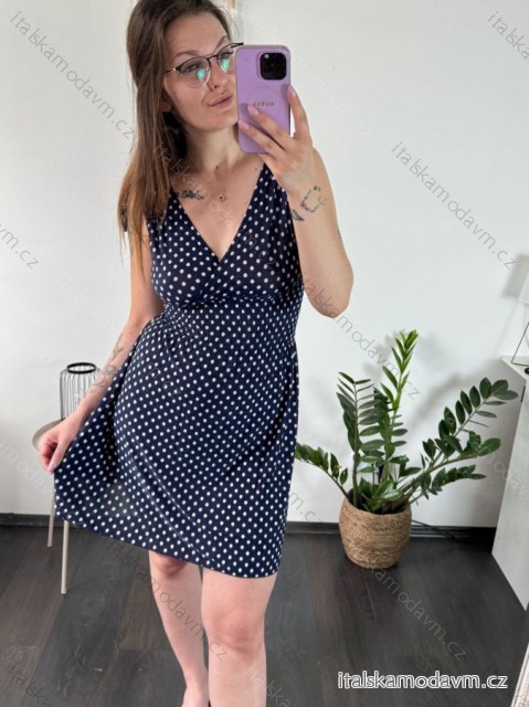 Šaty letní icecool bez rukávu dámské (M/L, XL/2XL) AINUOSI ITALSKÁ MODA IMB23XJ-1110 XL/2XL tmavě modrá