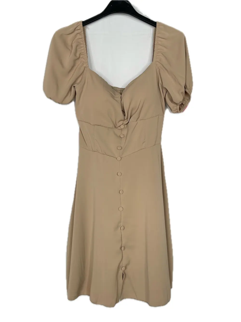 Šaty krátké letní krátký rukáv dámské (XS/S/M ONE SIZE) ITALSKÁ MÓDA IMPBB24B25137 světle hnědá S/M