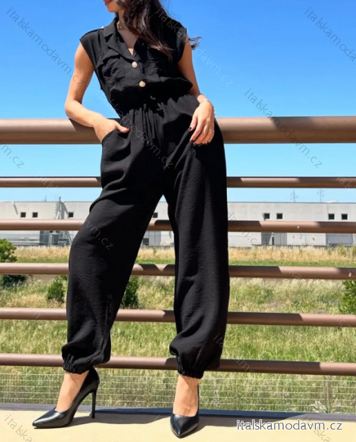 Overal dlhý košeľový bez rukávov dámsky (S/M ONE SIZE) TALIANSKA MÓDA IMPMD2410656/DUR