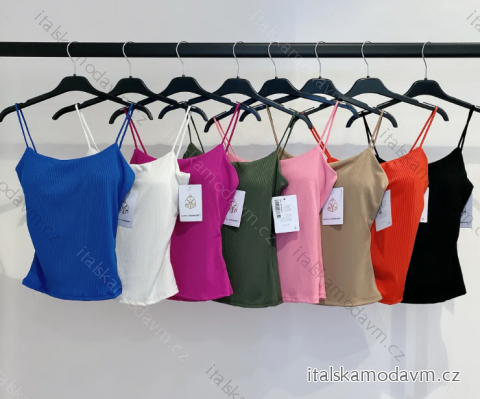 Tílko na ramínka dámské (S/M ONE SIZE) ITALSKÁ MÓDA IMPMD2424716/DU S / M čierna