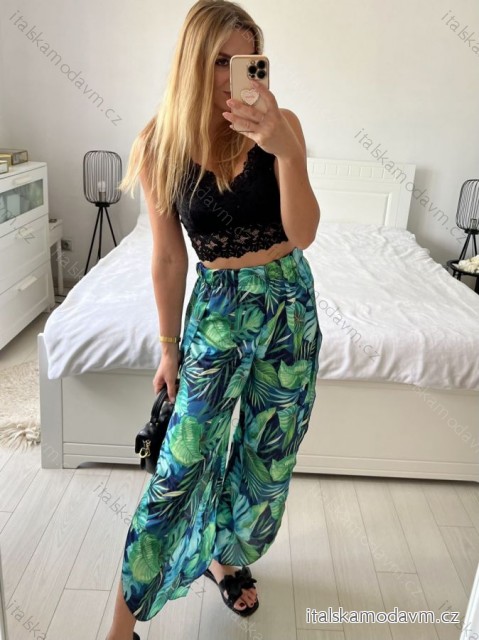 Nohavice harémky letné dlhé dámske Esme (S/M ONE SIZE) TALIANSKA MÓDA IMM239535UNVZ-6/DUR -   zelená -   S / M
