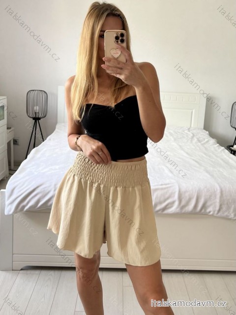 Kraťasy šortky oversize letní dámské nadrozměr (S/M/L ONE SIZE) ITALSKÁ MODA IMD24225