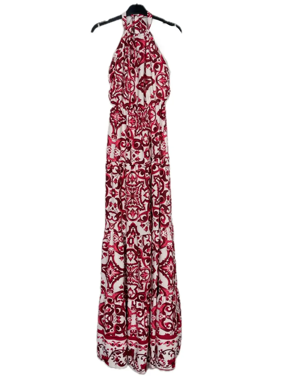 Šaty letní dlouhé bez rukávu dámské (XS/S/M ONE SIZE) ITALSKÁ MÓDA IMPBB243449lx červená S / M