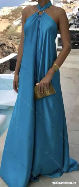 Šaty dlouhé letní bez rukávu dámské (XS/S/M ONE SIZE) ITALSKÁ MÓDA IMPBB24C27352 modrá S/M