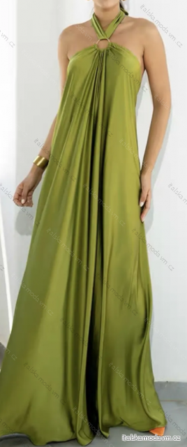 Šaty dlouhé letní bez rukávu dámské (XS/S/M ONE SIZE) ITALSKÁ MÓDA IMPBB24C27352 zelená kiwi S/M