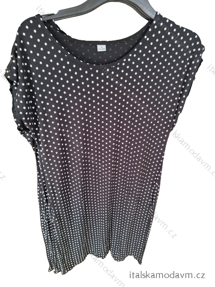 Šaty krátky rukáv dámske nadrozmerné (L-3XL) POLSKÁ MÓDA PMF23PUNTIK/DU