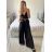 Kalhoty dlouhé oversize elegantní s páskem dámské (S/M/L ONE SIZE) ITALSKá MODA IM3244008/DU -   Černá -   M/L