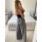 Kalhoty dlouhé oversize elegantní s páskem dámské (S/M/L ONE SIZE) ITALSKá MODA IM3244008/DU -   Černá -   M/L