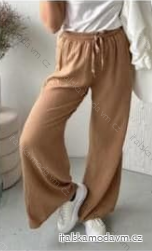 Nohavice dlhé letné mušelínové dámske (S/M ONE SIZE) TALIANSKA MÓDA IMD23325/DUR -   hnedá
 -   S / M