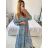 Šaty dlhé letné indické carmen krátky rukáv dámske (S/M/L ONE SIZE) INDICKÁ MÓDA IMM24M846