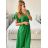 Šaty letné krátky rukáv dámske (S/M ONE SIZE) TALIANSKA MóDA IMM24M9228/DU -   zelená
 -   S / M