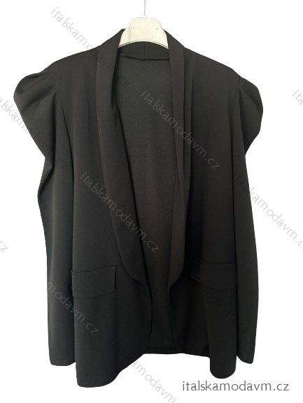 Sako elegantný dlhý rukáv dámske (S/M ONE SIZE) Taliansko MÓDA IMC24BETTY/DR S / M čierna