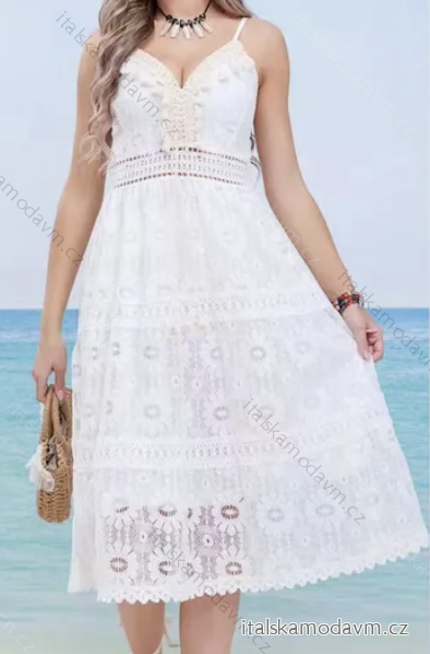 Šaty letní boho krajkové na ramínka dámské (S/M ONE SIZE) ITALSKÁ MÓDA IMPEM2325900/DUR