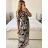 Šaty elegantné šifonové dlhý rukáv dámske (S / M.ONE SIZE) TALIANSKÁ MÓDA IMM24M2372