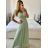 Šaty spoločenské elegantný krátky rukáv dámske (S/M ONE SIZE) TALIANSKA MÓDA IMPSH223589L/DUR - fialová - S/M
