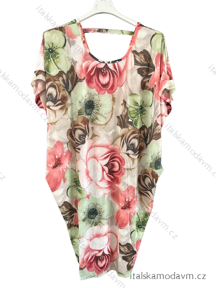 Šaty krátky rukáv dámske nadrozmerné (L-6XL) Poľská Móda PMF24SUMMER-3/DUR