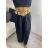 Kalhoty letní s páskem dámské (S/M/L ONE SIZE) ITALSKá MóDA IMSM24040/DU -   svetlo modrá -   M / L