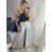Kalhoty letní s páskem dámské (S/M/L ONE SIZE) ITALSKá MóDA IMSM24040/DU -   svetlo modrá -   M / L