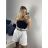 Kraťasy s páskem dámské (S/M ONE SIZE) ITALSKÁ MÓDA IMPSH242408/DU S/M bílá