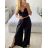 Nohavice dlhé letné dámske (S/M/L ONE SIZE) TALIANSKA MÓDA IMM24M29181/DU -   čierna
 -   S / M