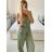 Overal dlhý carmen mušelín dámsky (S/M/L ONE SIZE) TALIANSKA MÓDA IMWGS24538/DU -   zelená khaki -   M / L