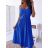Šaty dlhé letné na ramienka dámske (S/M ONE SIZE) TALIANSKA MÓDA IMD24194/DUR hnědá S/M