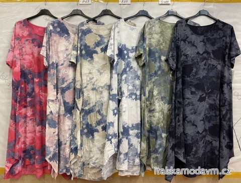 Šaty krátky rukáv dlhé dámska (uni xl-3XL) TALIANSKÁ MÓDA IM4211669